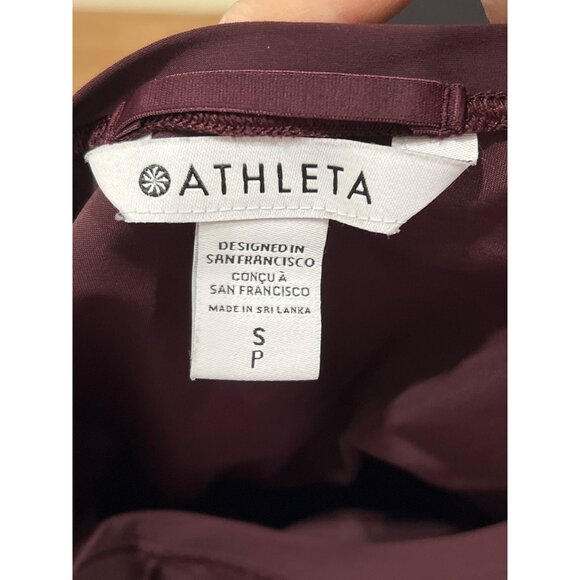 Athleta Womens Long-Sleeve Burgundy Performance Top SP Lightweight Stretch Activ - Picture 3 of 5